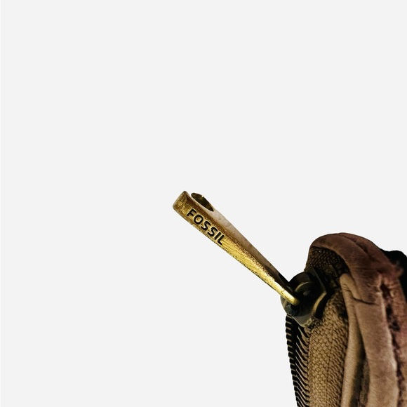 Fossil Multi Color Leather Suede Metallic Patchwork Zip Around Wallet. - Picture 10 of 16